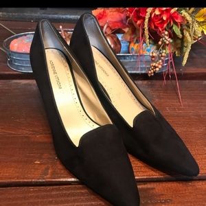 Black Suede Pointed Toe Pumps